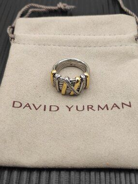 David Yurman 925 Silver Rings with Original Pouch